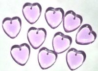 10 7x24mm Transparent Alexandrite Glass Heart Pendant Beads